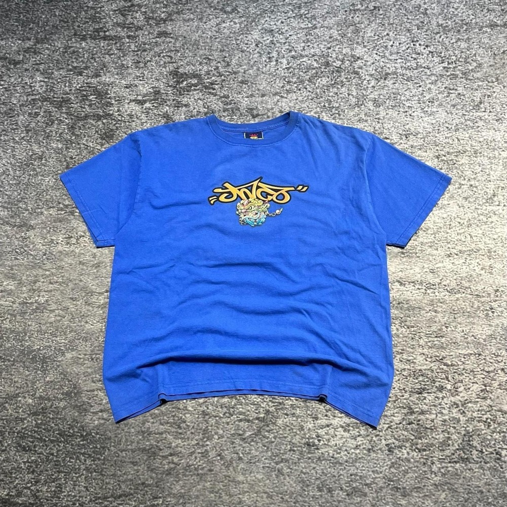 Vintage JNCO Jeans T Shirt Mens XXL Blue Dragon Skater Grunge 90s Y2K